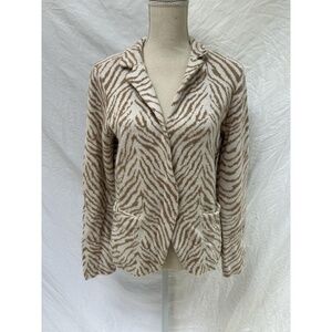 Maeve Anthropologie Cardigan Sweater Blazer Women Sasha Snap Zebra Print Small